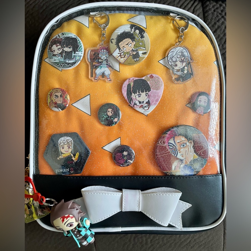 Black Demon Slayer Ita Bag with Accessories